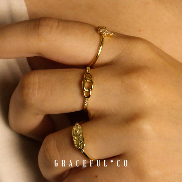 Castle Pave Chain Ring