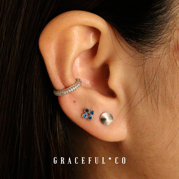 Sapphire Sea Clover Stud Earrings