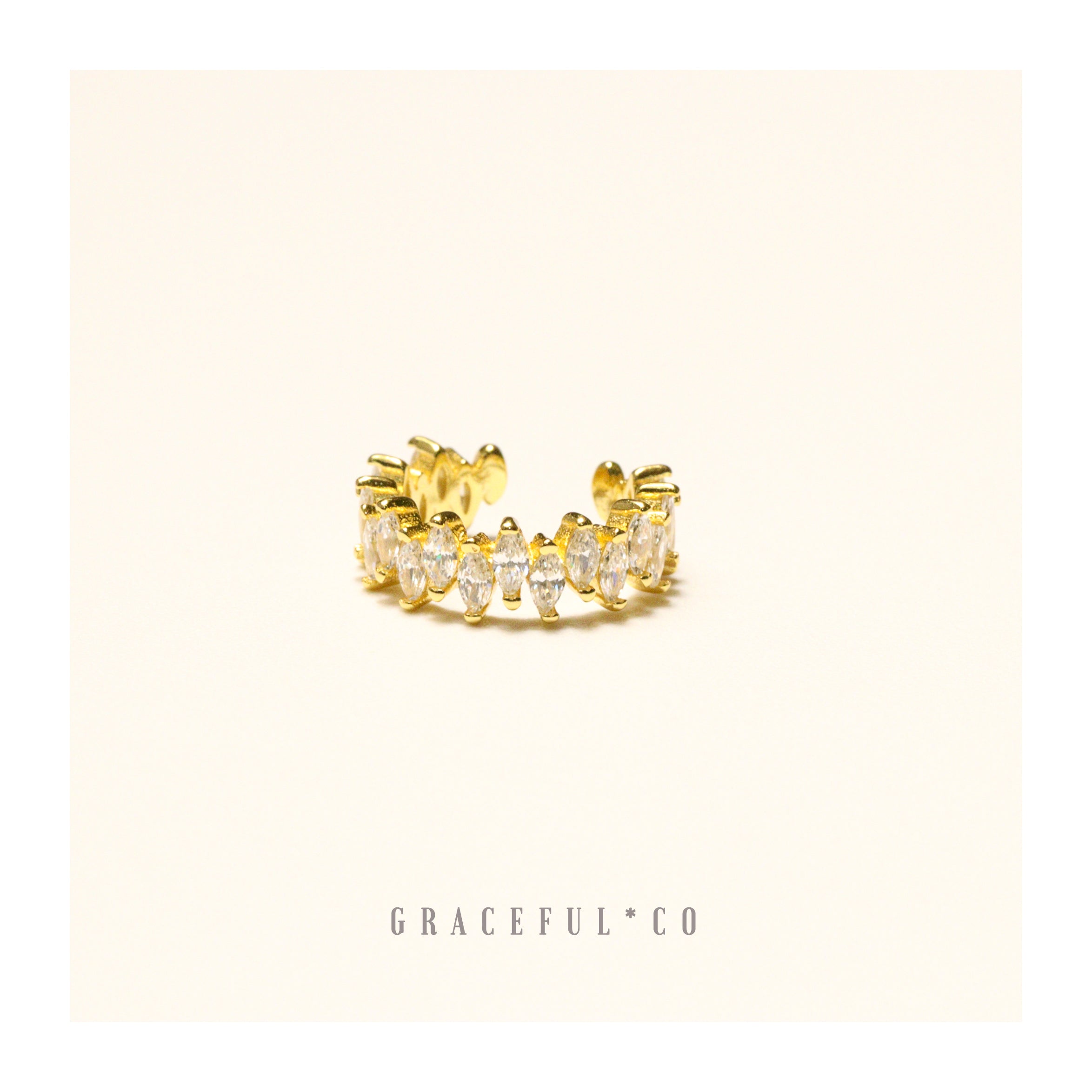 Regal Crown Baguette Ear Cuff