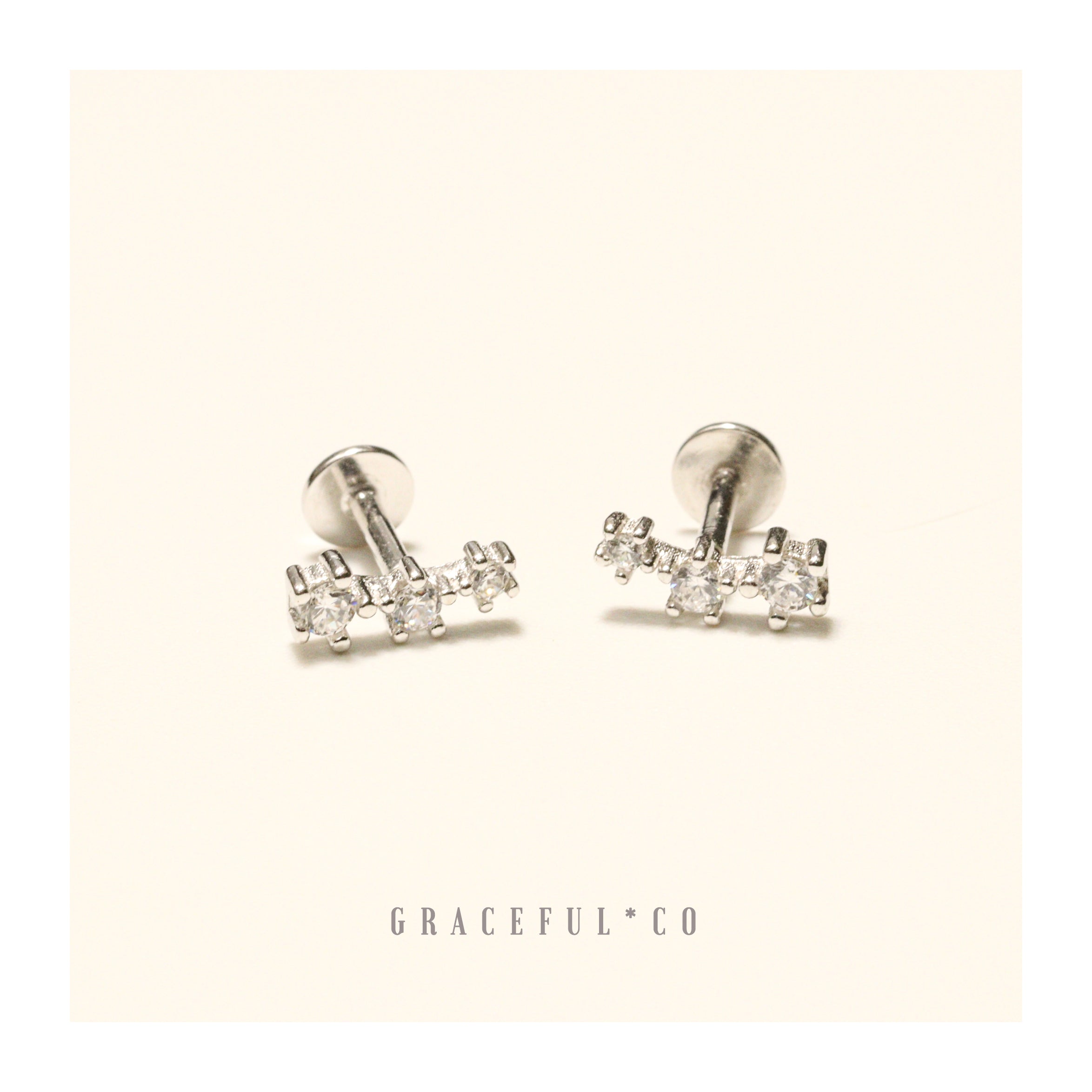 Trio Galactic Starlight Flatback Earrings