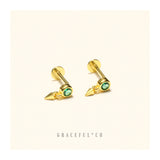 Emerald Sparkle Pyramid Flatback Earrings