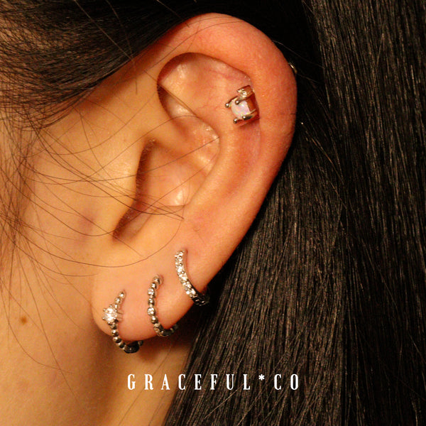 Shining Diamond Ball Huggie Earrings - Gracefulandco