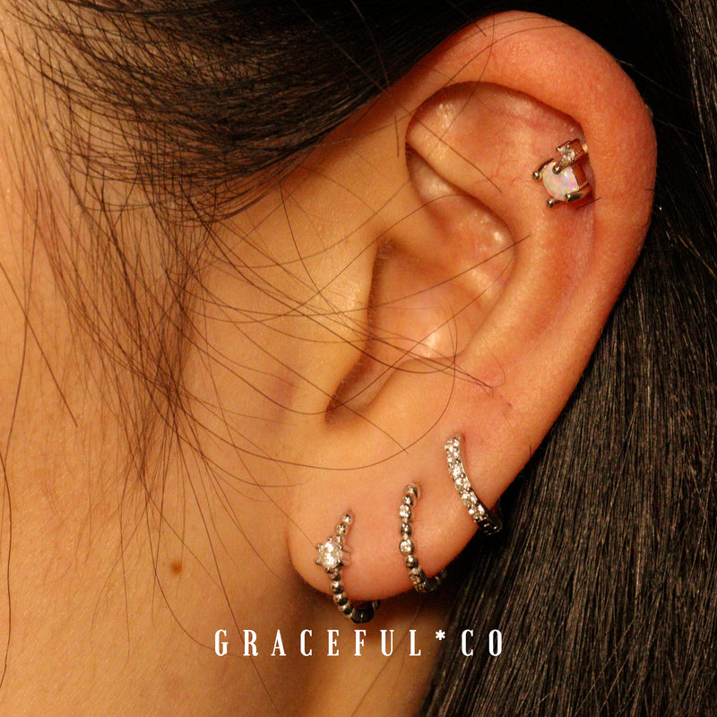 Throne Jewel Opal Flatback Earrings