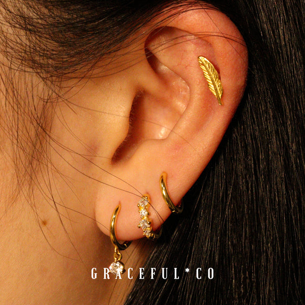 Minimalist Diamond Shape Hoop Earrings - Gracefulandco