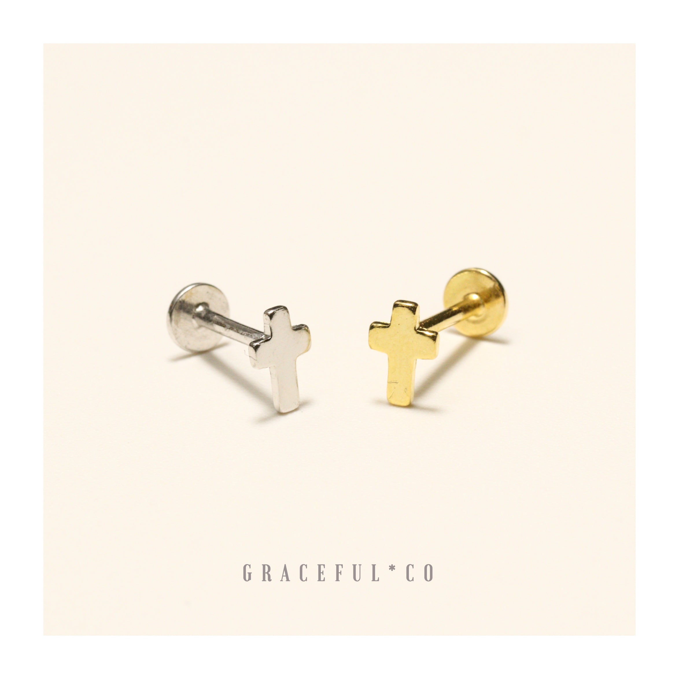 Blessed Cross Flatback Earrings