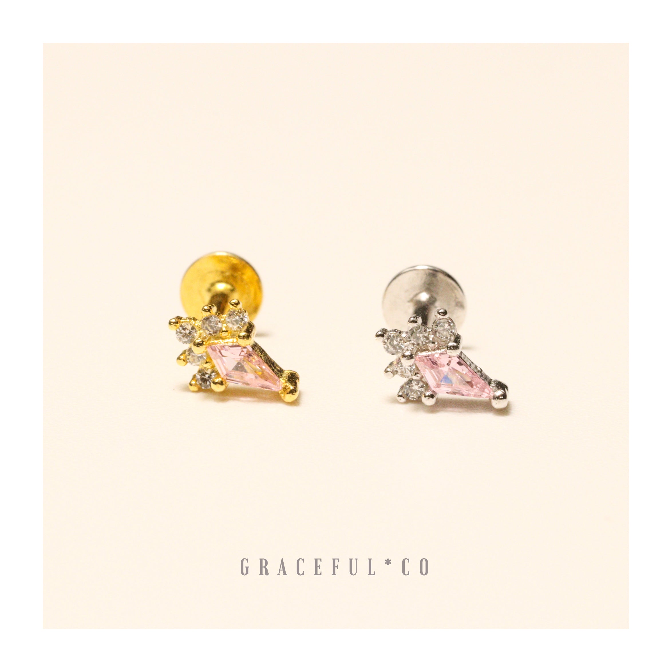 Rose Cream Dream Flatback Earrings