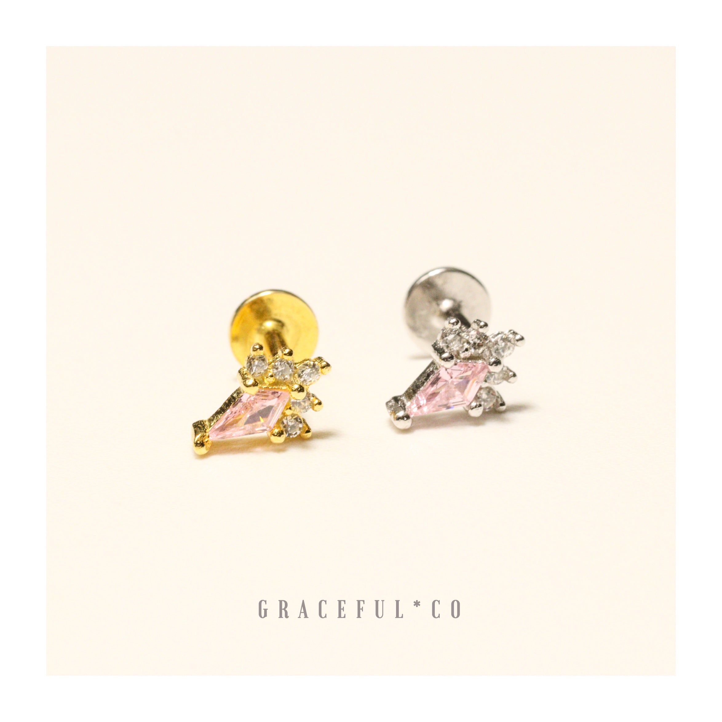 Rose Cream Dream Flatback Earrings