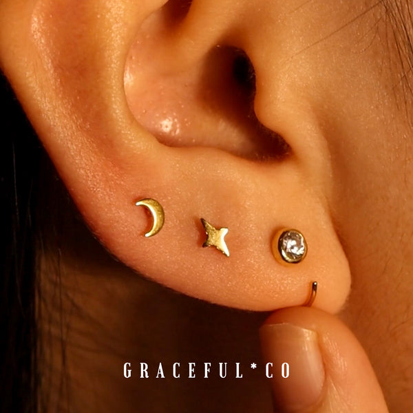 Bezel Huggie Hoop Earrings - Gracefulandco