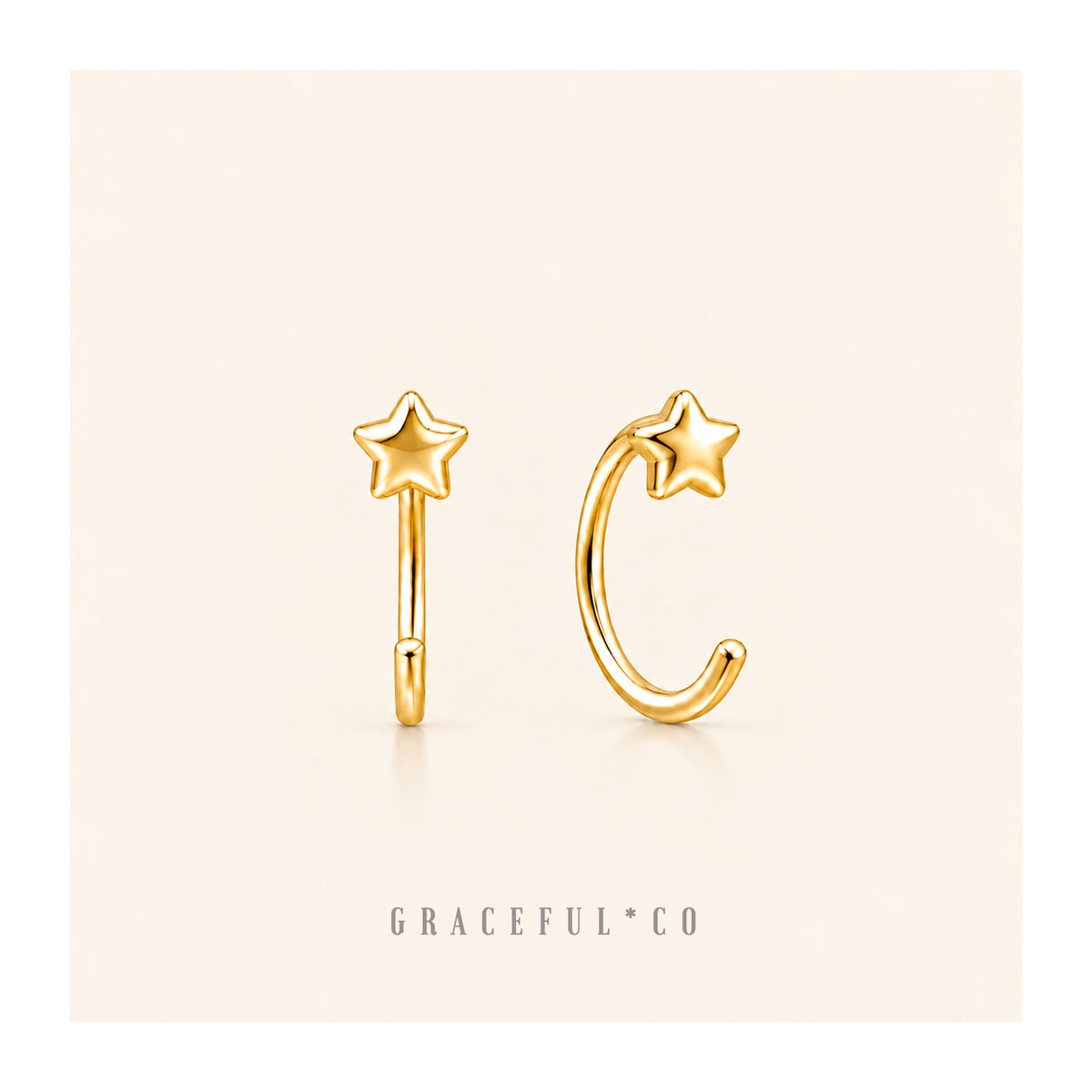 Little Star Open Huggie Earrings - Gracefulandco