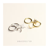 Adorned Moon & Star Hoop Earrings - Gracefulandco