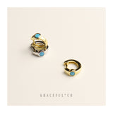Turquoise Bezel Huggie Earrings - Gracefulandco