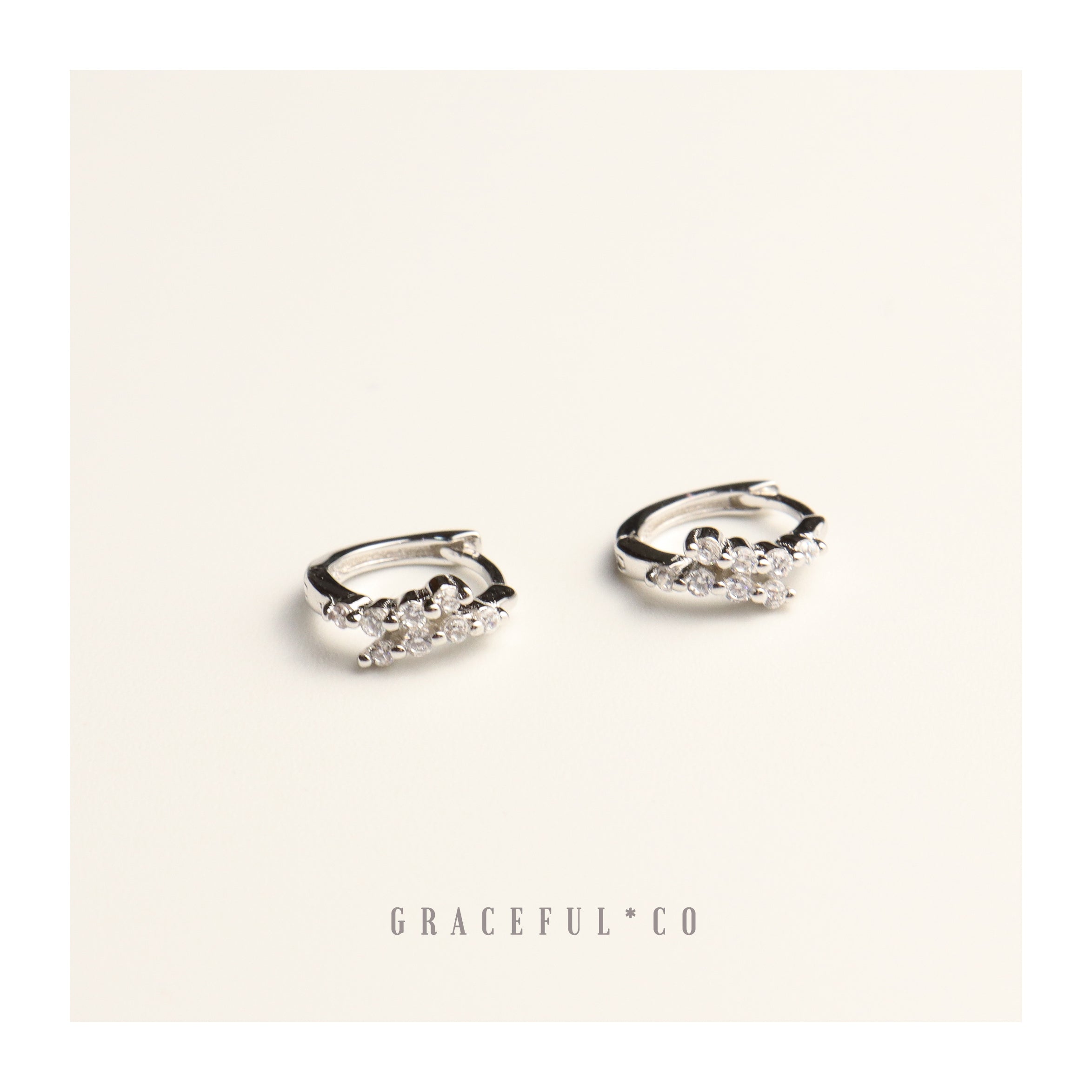 Double Pave Curve Huggie Earrings - Gracefulandco
