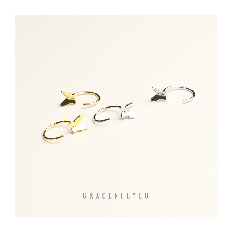 Small Butterfly Huggie Earrings - Gracefulandco