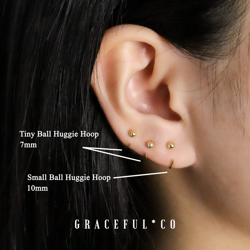 Tiny Ball Huggie Hoop Earrings - Gracefulandco