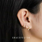 Double Pave Curve Huggie Earrings - Gracefulandco
