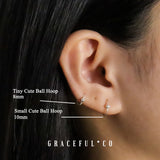 Tiny Cute Ball Hoop Earrings - Gracefulandco