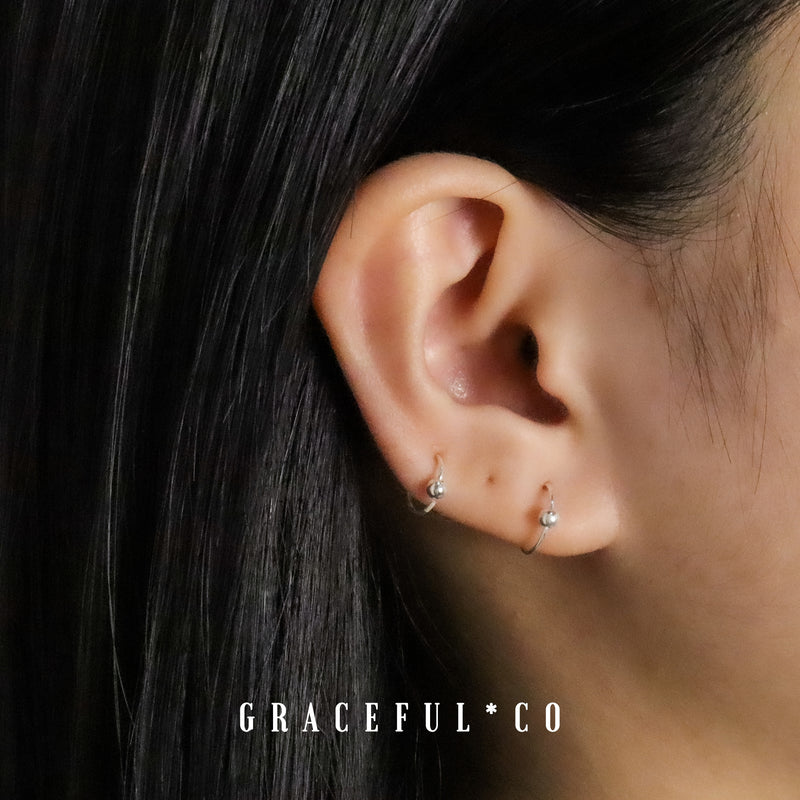 Small Cute Ball Hoop Earrings - Gracefulandco
