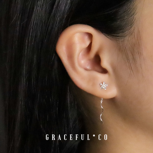 Little Flower Threader Earrings - Gracefulandco