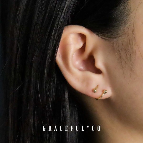 Helix Double Ball Ear Climber Earrings - Gracefulandco