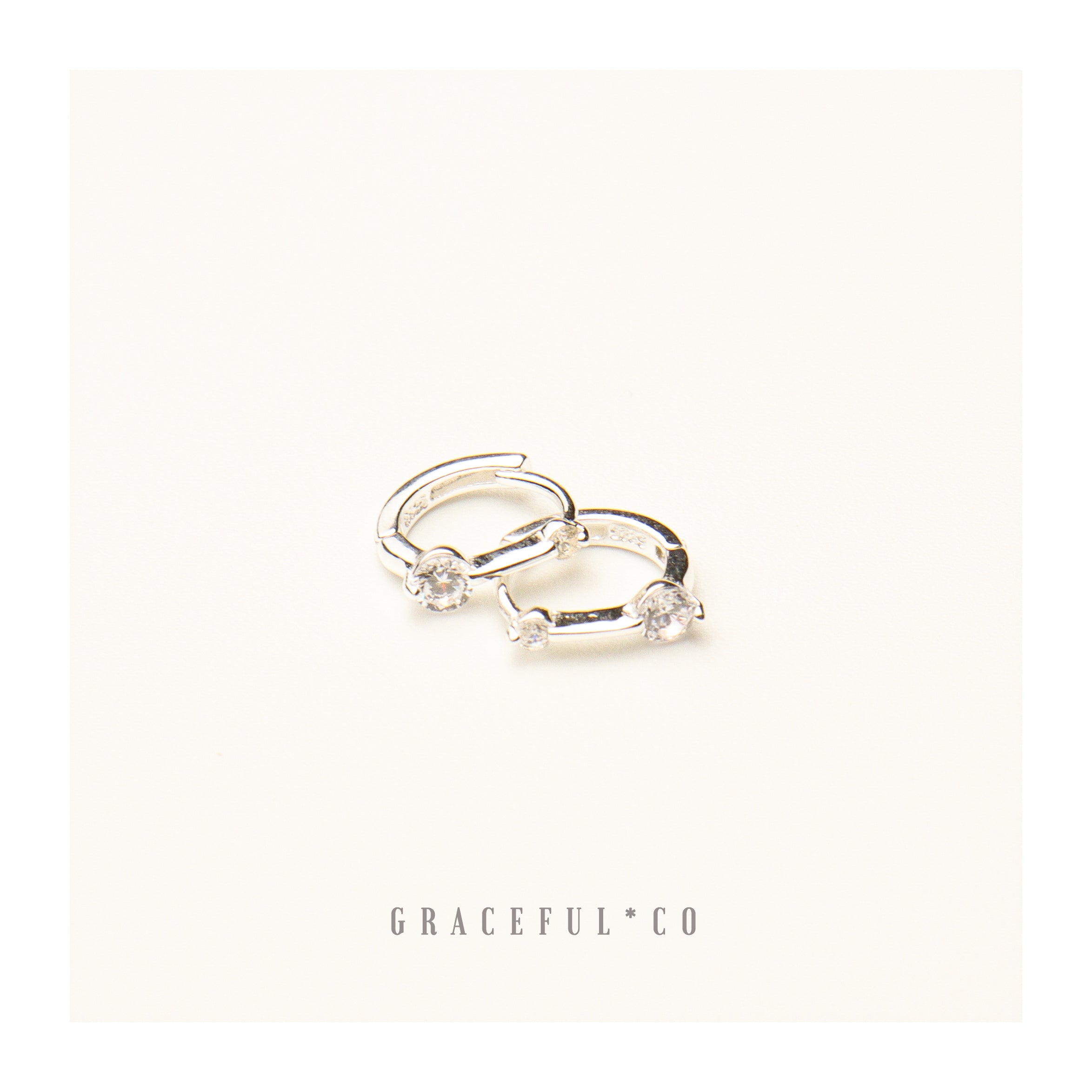 Duo Diamond Huggie Hoop Earrings - Gracefulandco