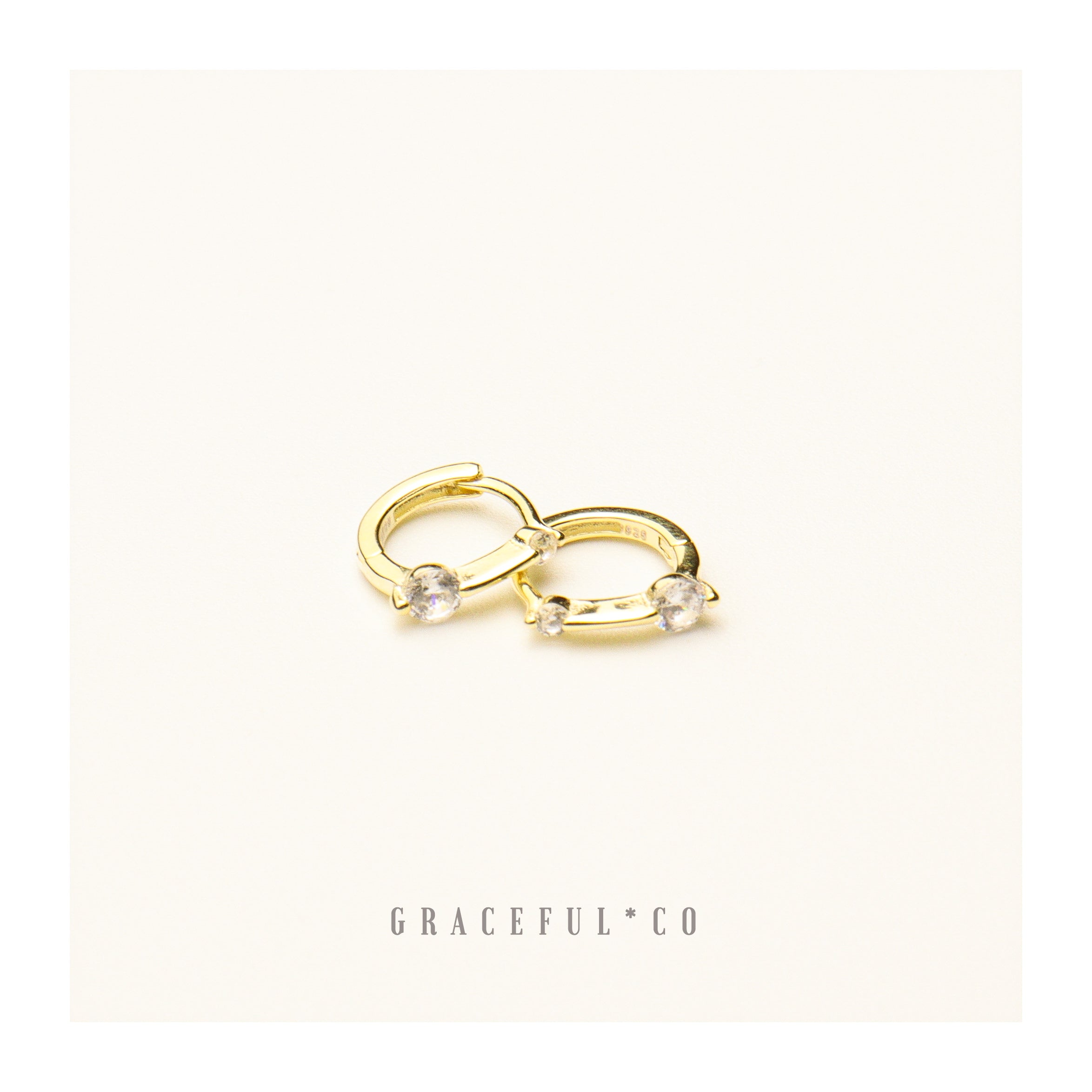 Duo Diamond Huggie Hoop Earrings - Gracefulandco