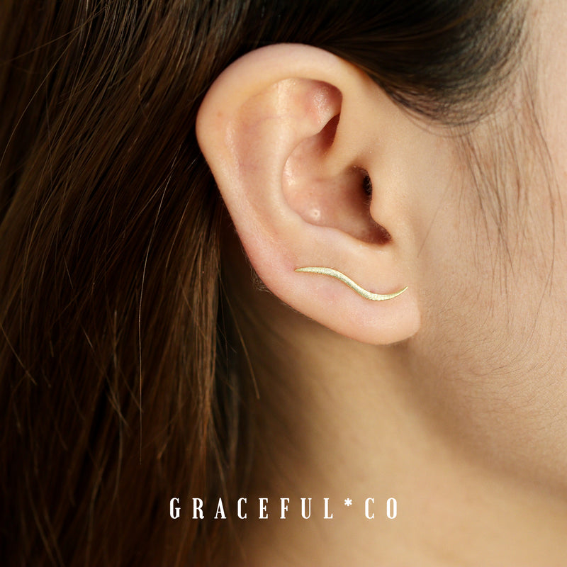 Wave Ear Climber Earrings - Gracefulandco