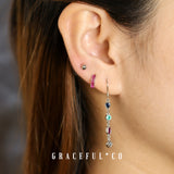 Sakura Baguette Huggie Earrings - Gracefulandco