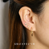 Dainty Rose Huggie Earrings - Gracefulandco