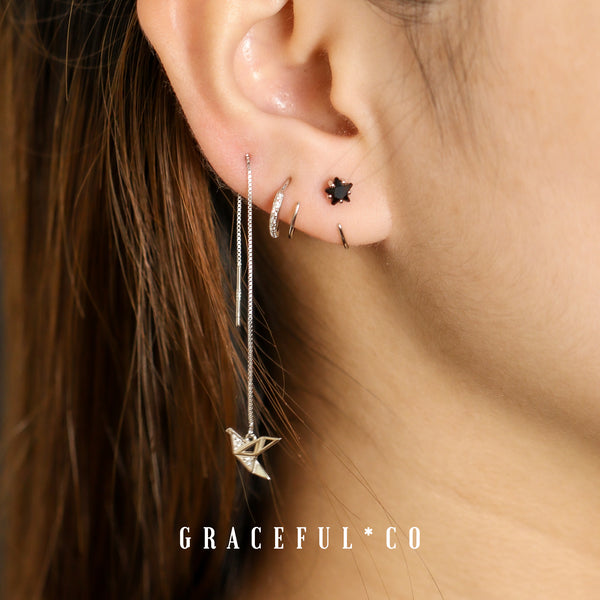 Happiness Dove Threader Earrings - Gracefulandco