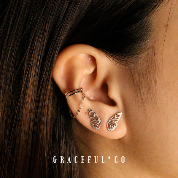 Pryscilla Double Line Chain Ear Cuffs - Gracefulandco