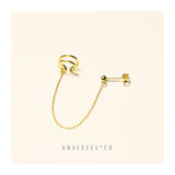 Lydia Chain Cuff Stud Earrings - Gracefulandco