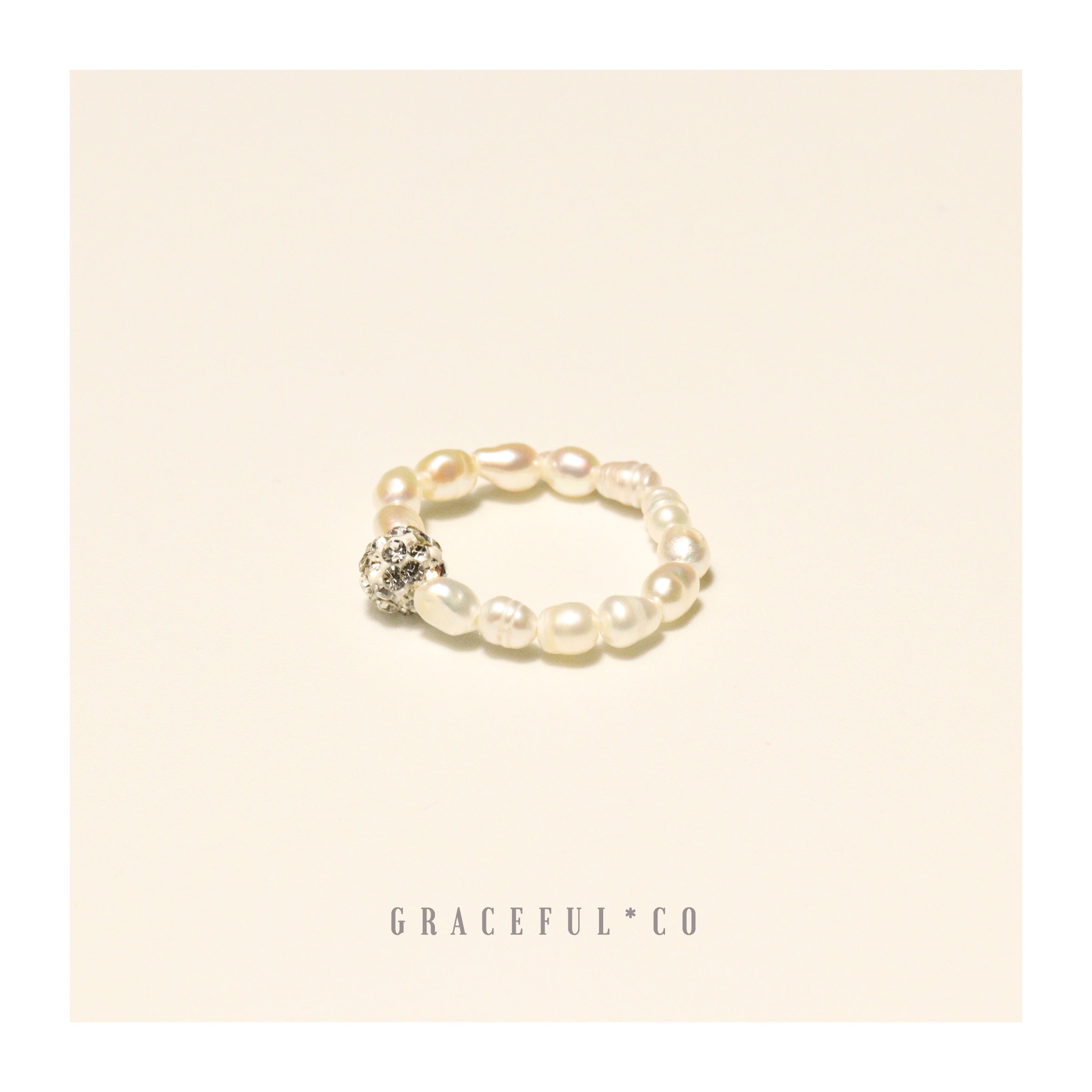 Diamond Ball Pearl Ring