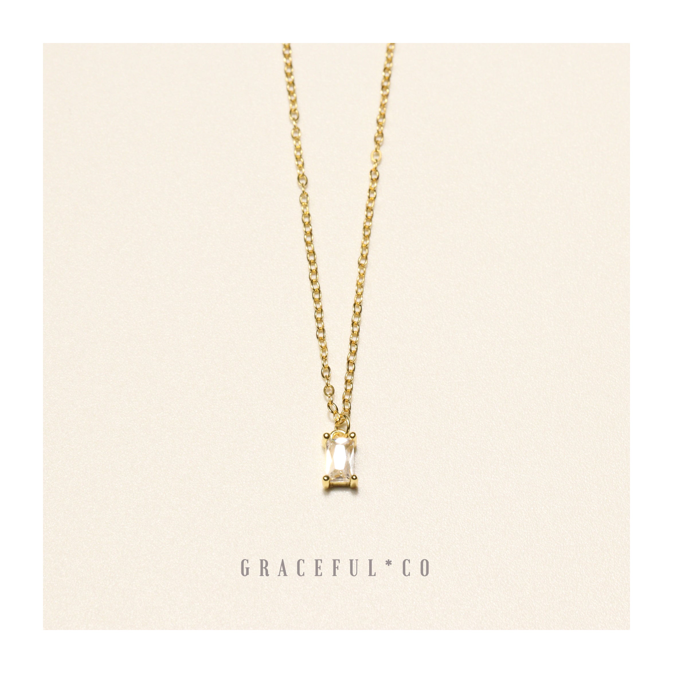 Minimalist Baguette Necklace