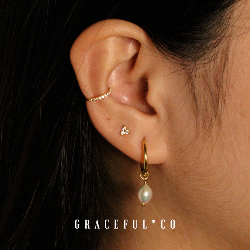 2in1 Baroque Pearl Endless Hoop Earrings - Gracefulandco