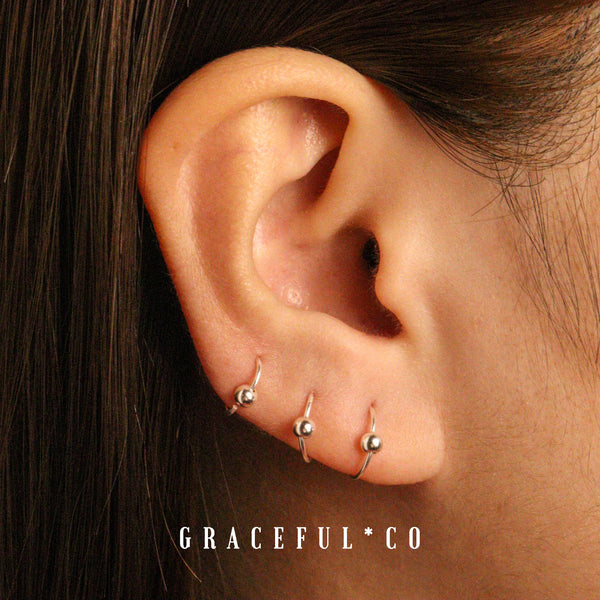 Small Cute Ball Hoop Earrings - Gracefulandco