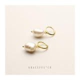 Baroque Fresh Water Pearl Hoop Earrings - Gracefulandco
