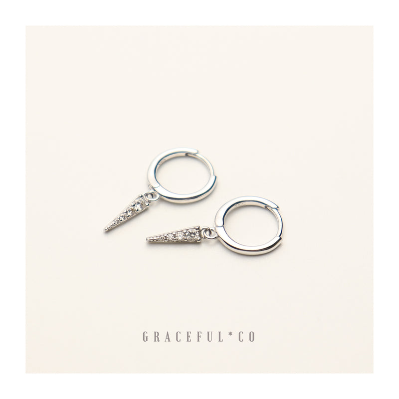 Pave Dagger Hoop Earrings - Gracefulandco