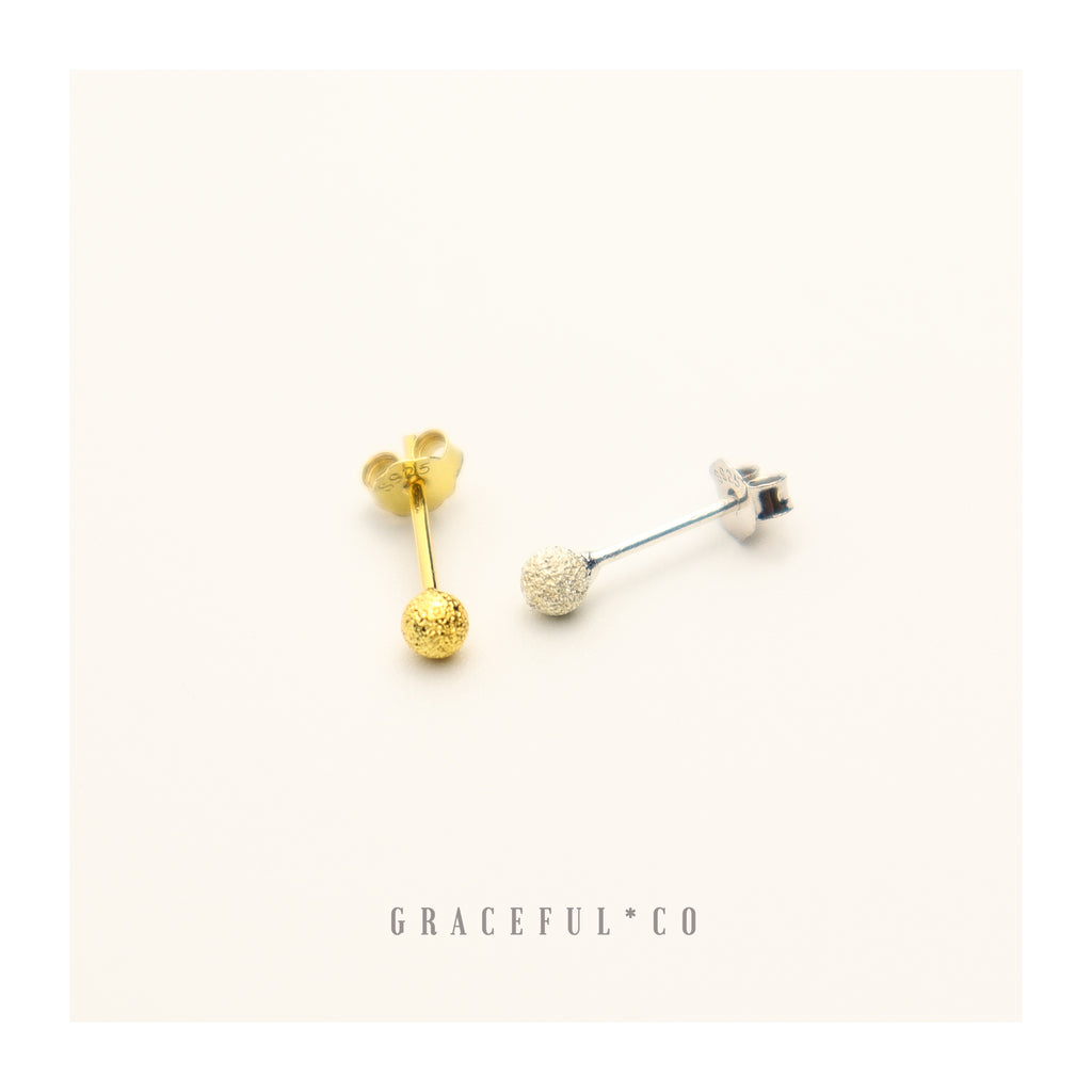 Dainty Frosted Ball Stud Earrings Gracefulandco