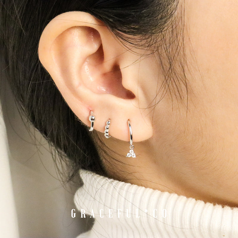 Trio Minimalist Diamond Shape Hoop Earrings - Gracefulandco