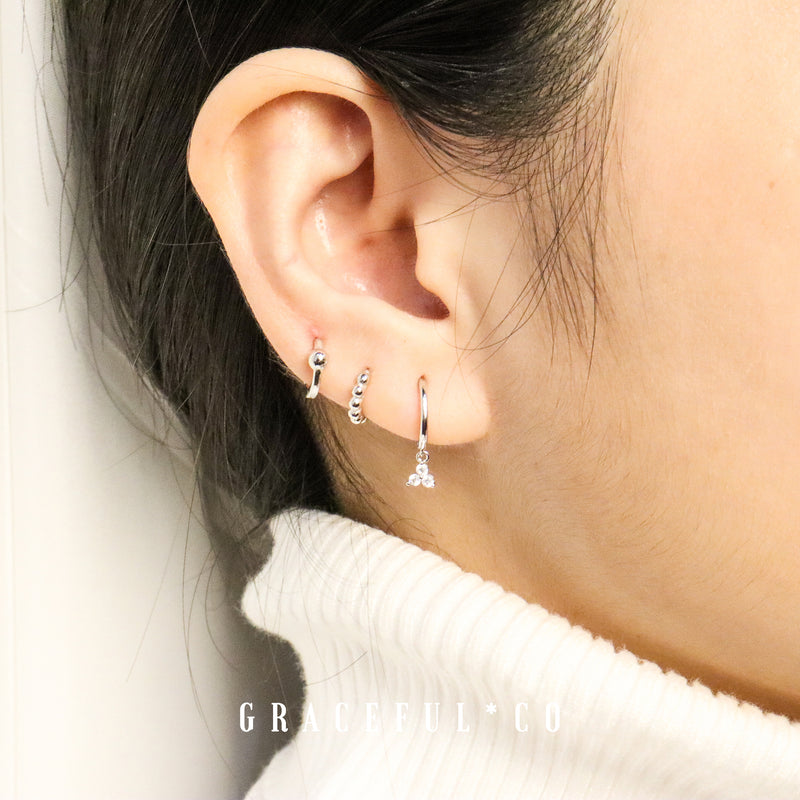 Trio Minimalist Diamond Shape Hoop Earrings - Gracefulandco