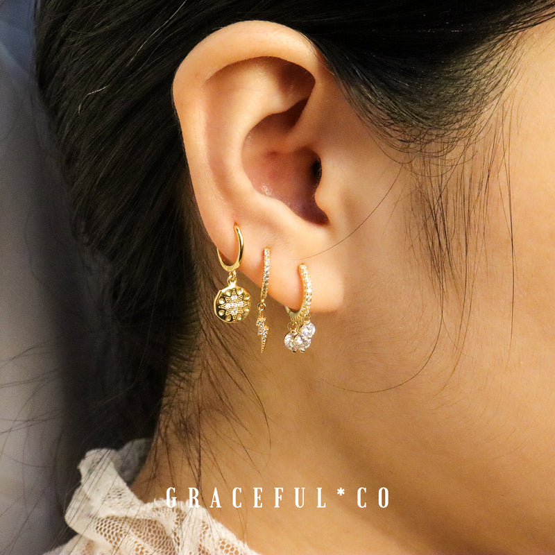 Dangling Pave Diamond Huggie Earrings - Gracefulandco