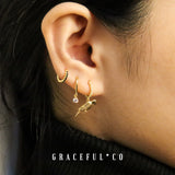 Sparkling Black Pave Huggie Earings - Gracefulandco