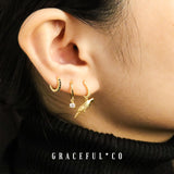 Sparkling Black Pave Huggie Earings - Gracefulandco