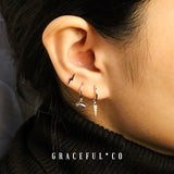 Pave Dagger Hoop Earrings - Gracefulandco