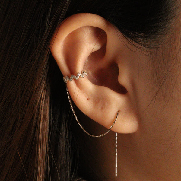 Crystal Wave Threader Earrings - Gracefulandco