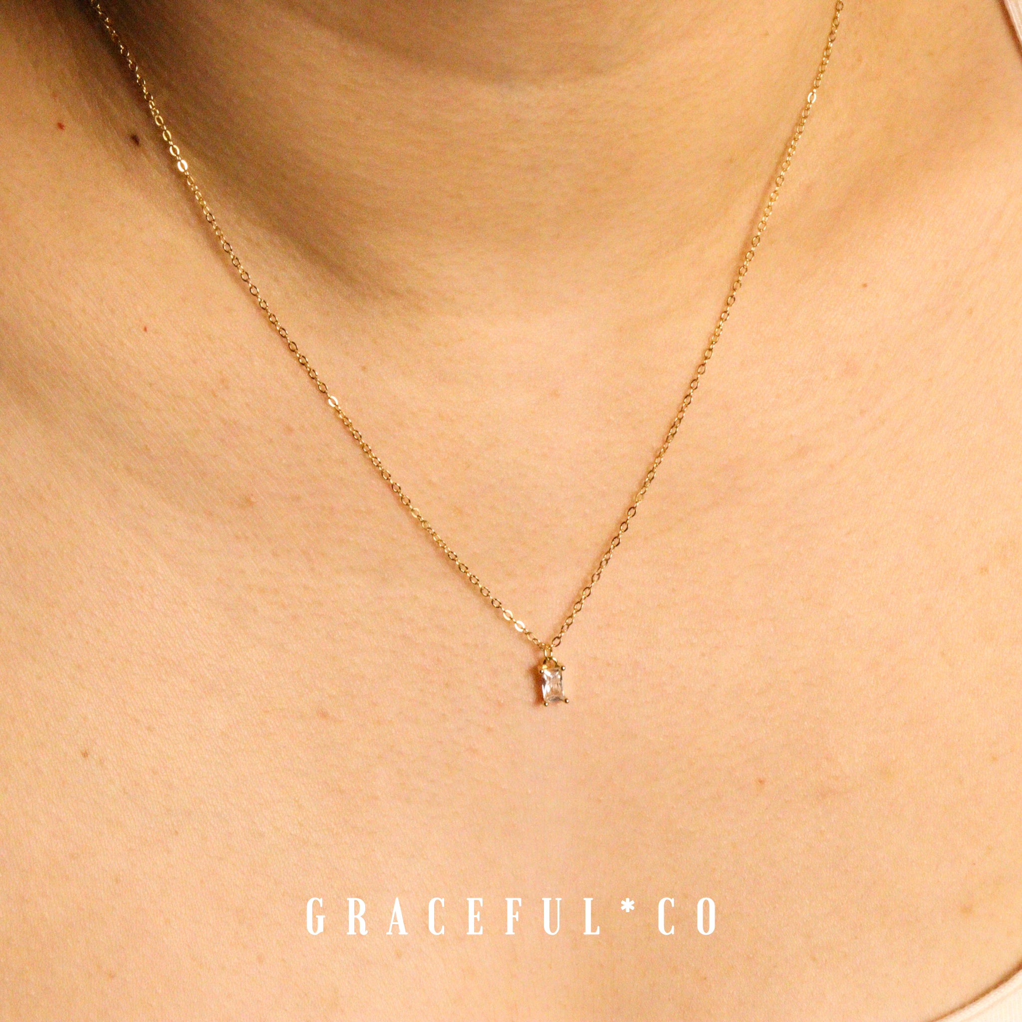 Minimalist Baguette Necklace