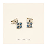 Sapphire Sea Clover Stud Earrings