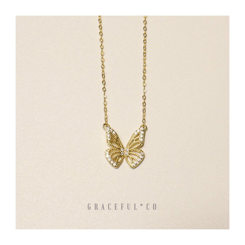 Angled Monarch Butterfly Necklace – The Attic