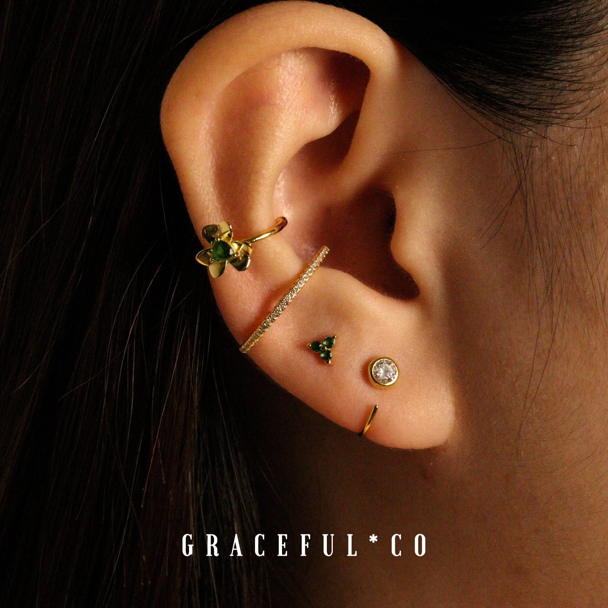 Bezel Huggie Hoop Earrings - Gracefulandco