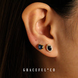 Ocean Blue Evil Eye Stud Earrings